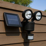 22 LED Twin Head Solar Security Light — with Remote Solar Panel