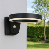 Halo Black Solar Wall Light