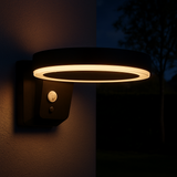 Halo Black Solar Wall Light
