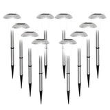 Halo XL Stainless Steel Solar Garden Stake Lights with Bright White LED (Set of 8) - SPV Lights