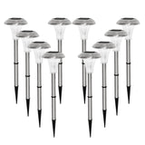 Halo XL Stainless Steel Solar Garden Stake Lights with Bright White LED (Set of 8) - SPV Lights